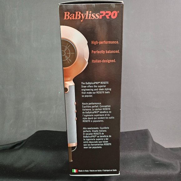 BaByliss PRO RoseFX High Performance Turbo Dryer w/Attachments Mod. FXBDRG NIB - Picture 5 of 5
